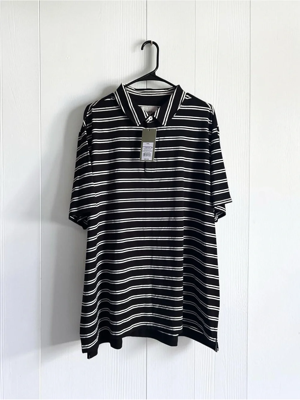 Goodfellow & Co Size XXL Black and White Striped Polo